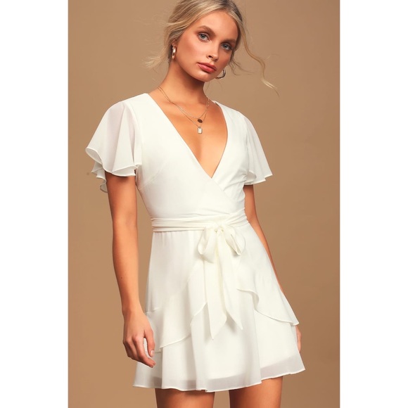 Lulus Dresses & Skirts - NWT Lulus Sweet Like You White Ruffled Mini Dress